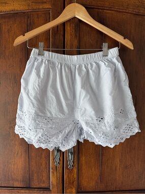Shabby Chic Light Blue Cotton Eyelet Lounge Shorts Size Small